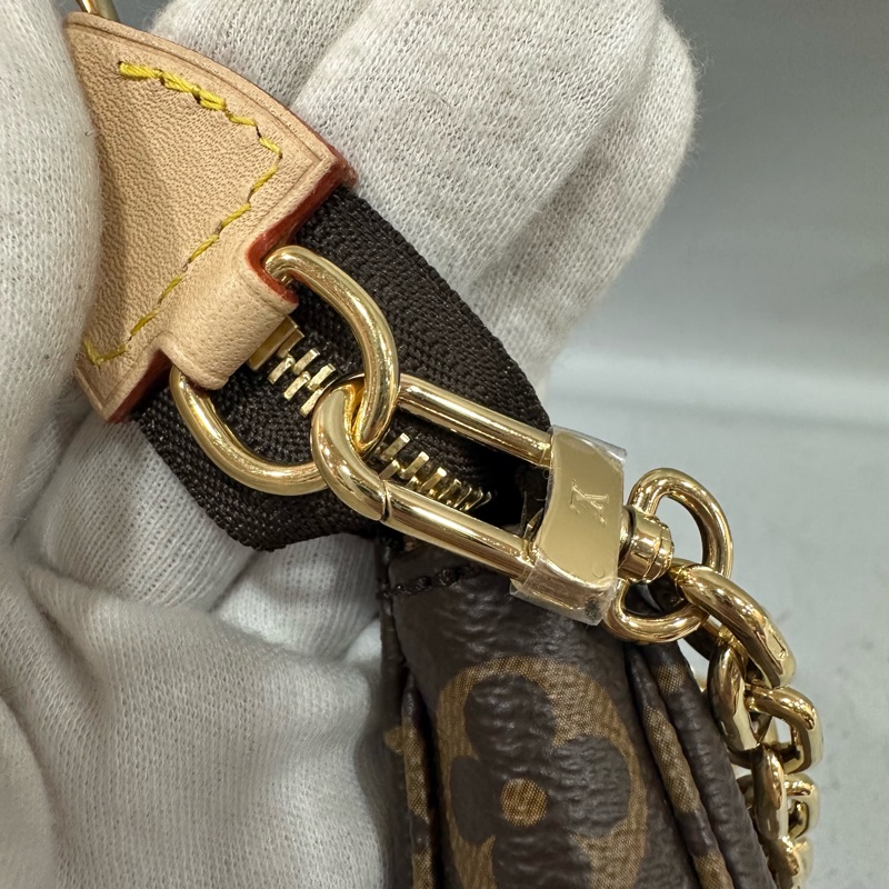 LV M82766 老花金鏈腋下包 麻將包-23
