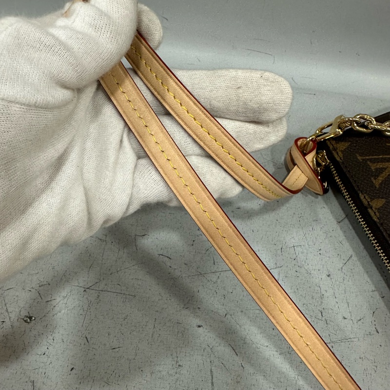LV M82766 老花金鏈腋下包 麻將包-39
