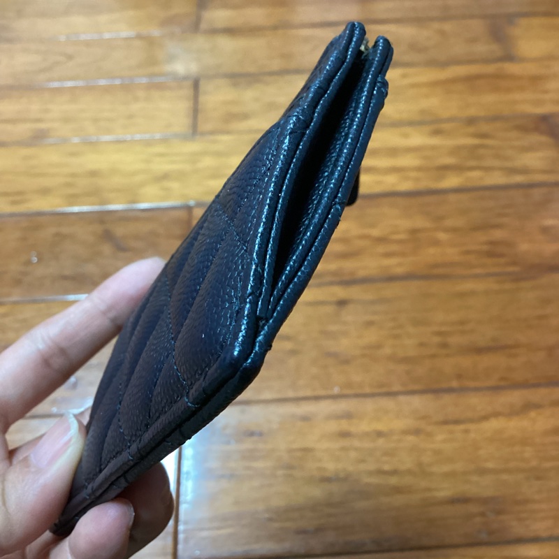 CHANEL經典黑色拉鍊卡包零錢包#晶片款喔~-5