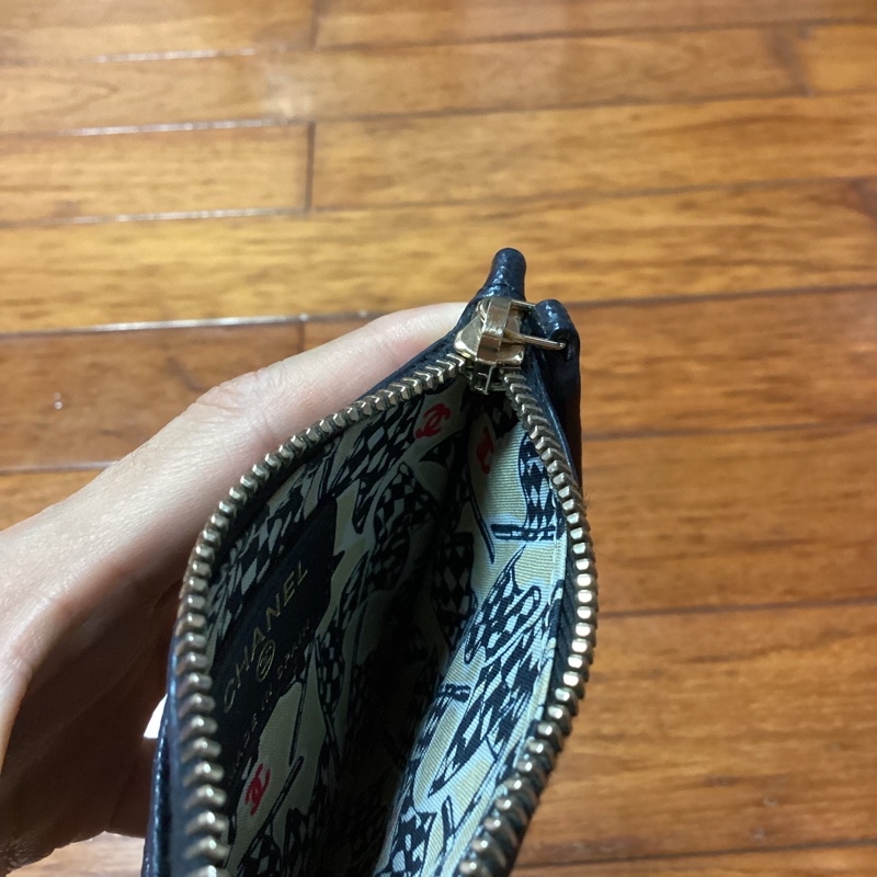 CHANEL經典黑色拉鍊卡包零錢包#晶片款喔~-10