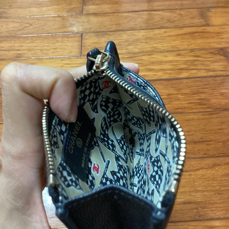 CHANEL經典黑色拉鍊卡包零錢包#晶片款喔~-15