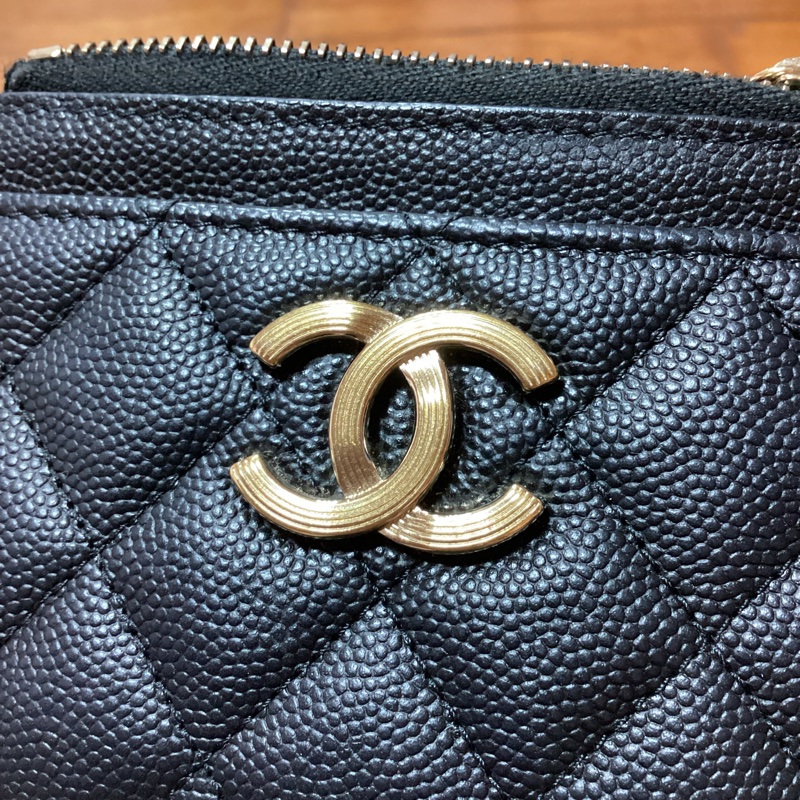 CHANEL經典黑色拉鍊卡包零錢包#晶片款喔~-16