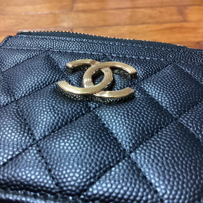 CHANEL經典黑色拉鍊卡包零錢包#晶片款喔~-17
