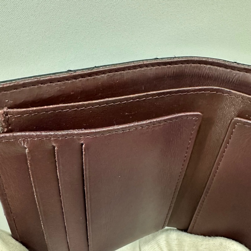 chanel A82288 黑荔枝皮金釦三折短夾-24