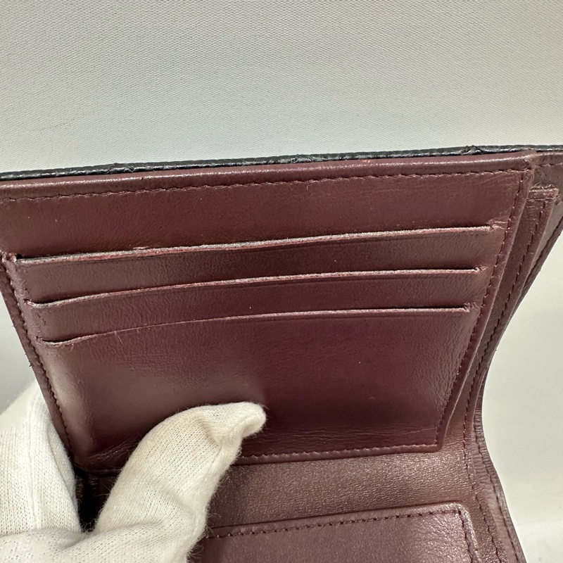 chanel A82288 黑荔枝皮金釦三折短夾-26