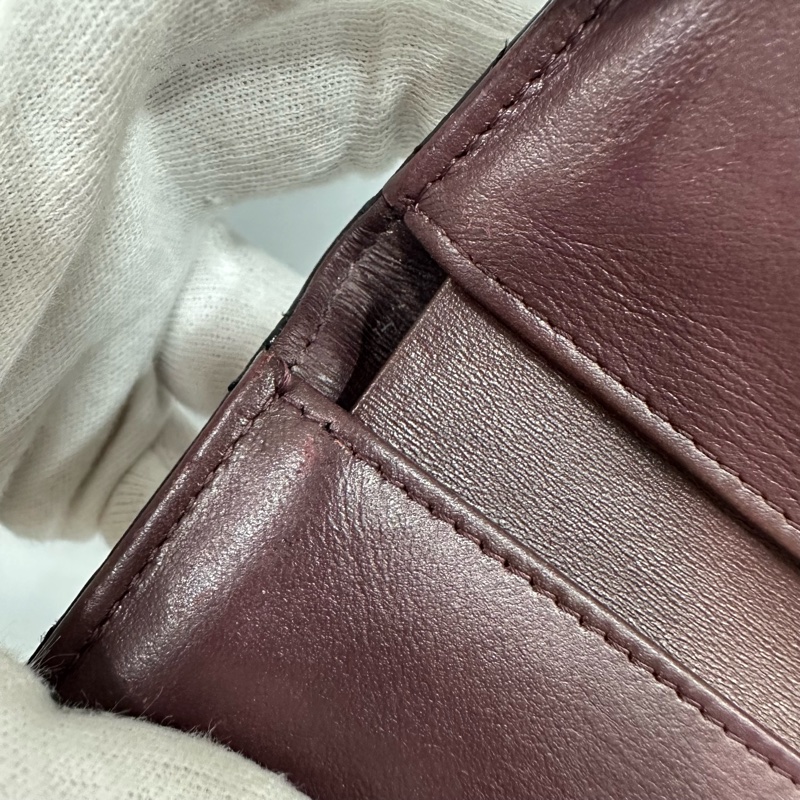 chanel A82288 黑荔枝皮金釦三折短夾-29