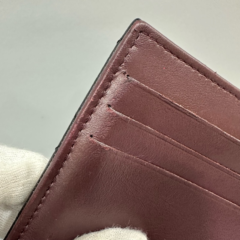 chanel A82288 黑荔枝皮金釦三折短夾-30