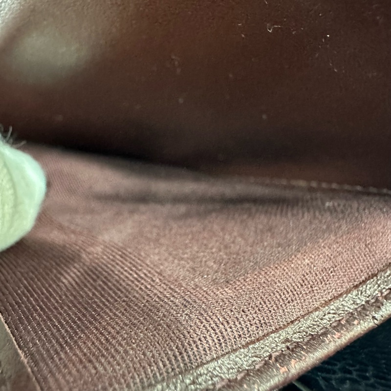 chanel A82288 黑荔枝皮金釦三折短夾-34