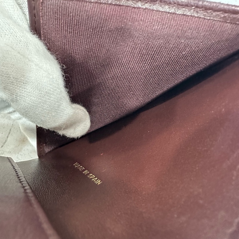 chanel A82288 黑荔枝皮金釦三折短夾-35