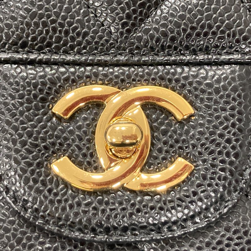 CHANEL 香奈兒 CHANEL CF30 Jumbo 雙翻蓋 荔枝牛皮 肩背包 黑色 金釦-14