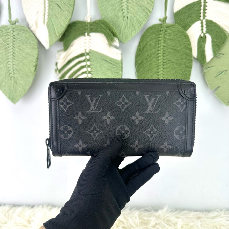 LV Trunk Zippy Wallet 黑色老花長銀包 晶片款-0