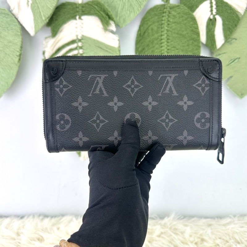 LV Trunk Zippy Wallet 黑色老花長銀包 晶片款-3