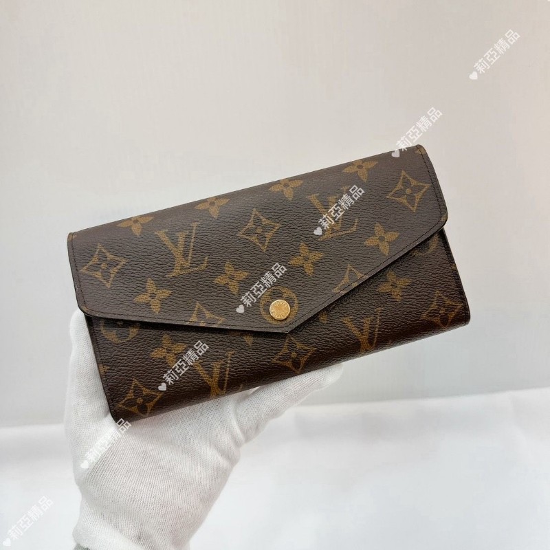 莉亞精品♡LV 老花信封長夾 咖內裡 近新閒置-1