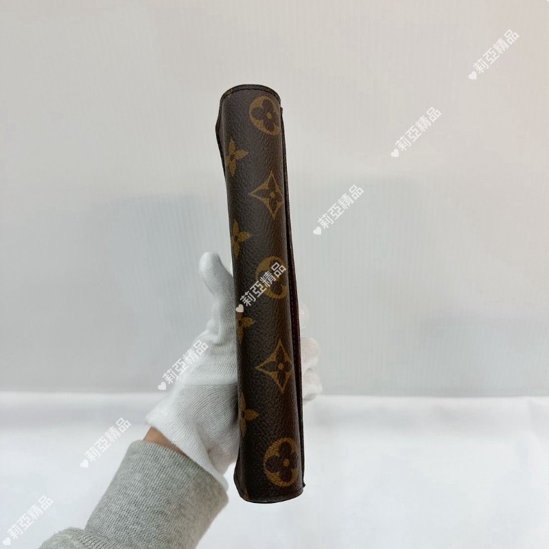 莉亞精品♡LV 老花信封長夾 咖內裡 近新閒置-3
