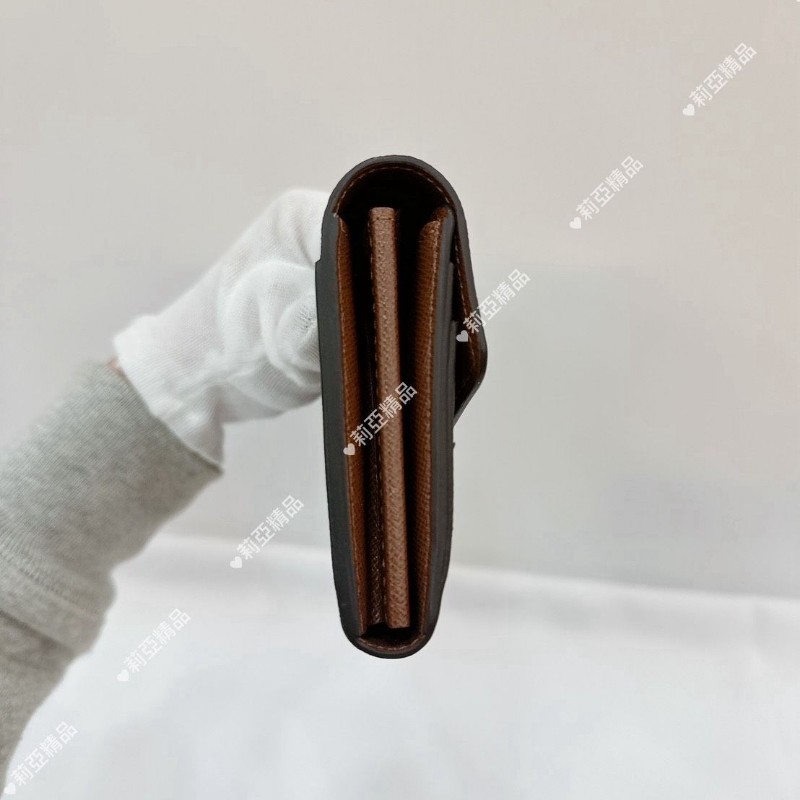 莉亞精品♡LV 老花信封長夾 咖內裡 近新閒置-5