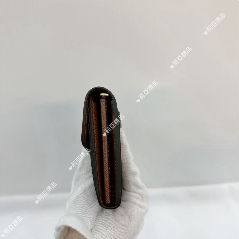 莉亞精品♡LV 老花信封長夾 咖內裡 近新閒置-6