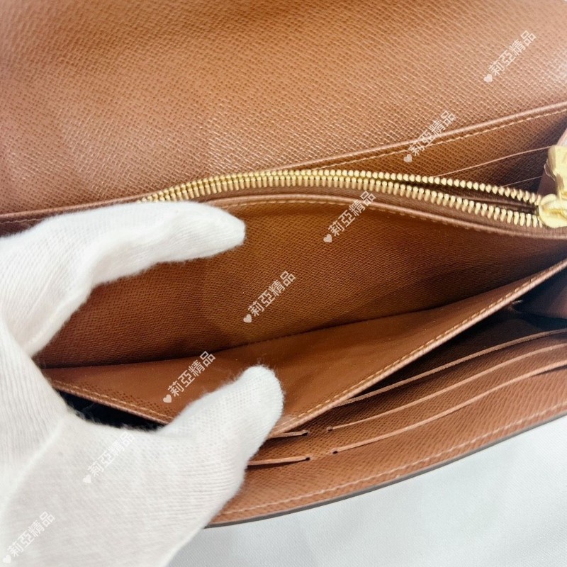 莉亞精品♡LV 老花信封長夾 咖內裡 近新閒置-8