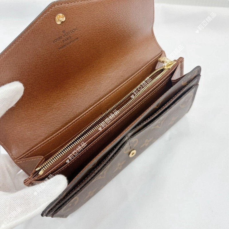 莉亞精品♡LV 老花信封長夾 咖內裡 近新閒置-11