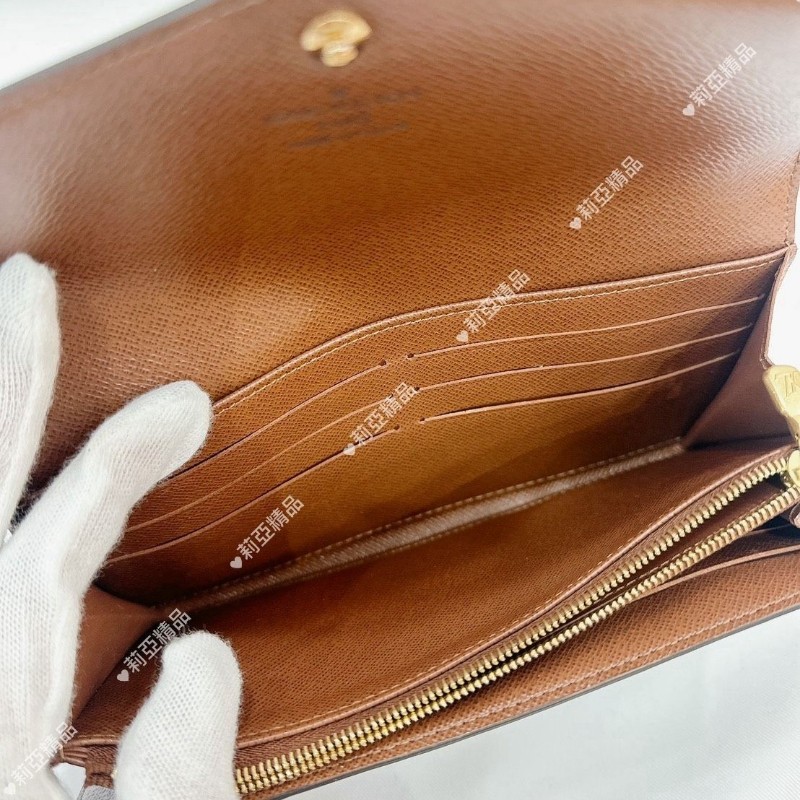 莉亞精品♡LV 老花信封長夾 咖內裡 近新閒置-13
