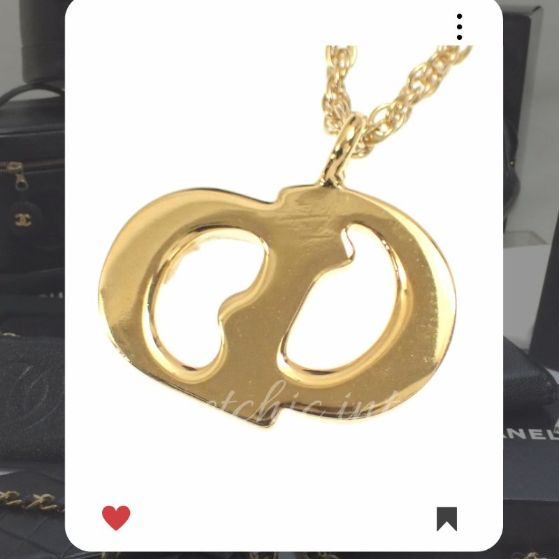 💖9月新品上架 🔥甜價 限時折扣 💖 ✨ChristianDior CD Logo necklace DIOR 金色頸鏈 經典DIOR 頸項款-1