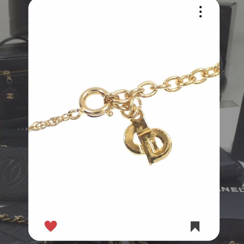 💖9月新品上架 🔥甜價 限時折扣 💖 ✨ChristianDior CD Logo necklace DIOR 金色頸鏈 經典DIOR 頸項款-3