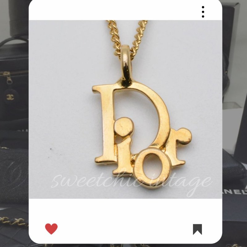 💖9月新品上架 🔥甜價 限時折扣 💖 ✨ChristianDior CD  Logo necklace DIOR 金色水鑽頸鏈 經典DIOR 頸項款-6
