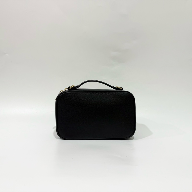 LV黑色壓紋牛皮UTILITY雙口袋肩背包M80450-1