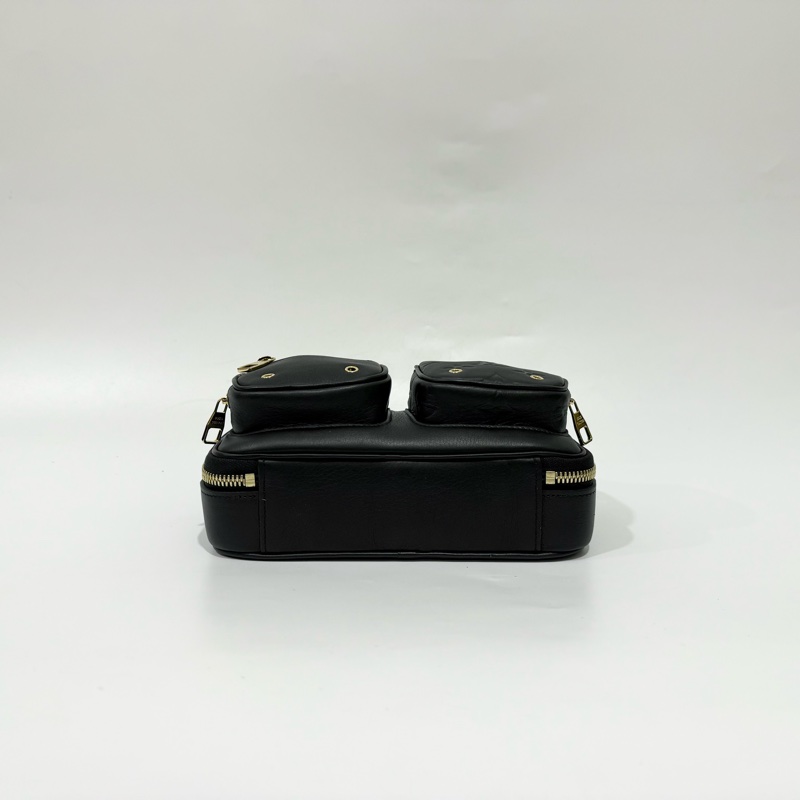 LV黑色壓紋牛皮UTILITY雙口袋肩背包M80450-5