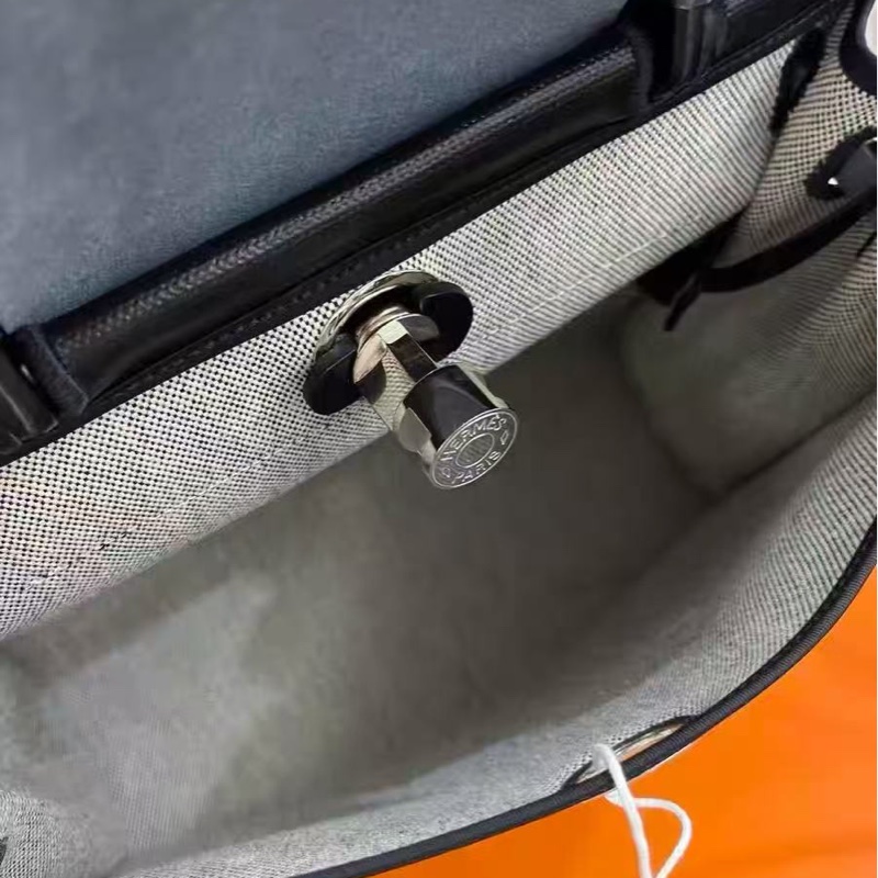 HERMES 黑銀herbag31 31*25*11 98新配件盒子鑰匙鎖塵袋-5