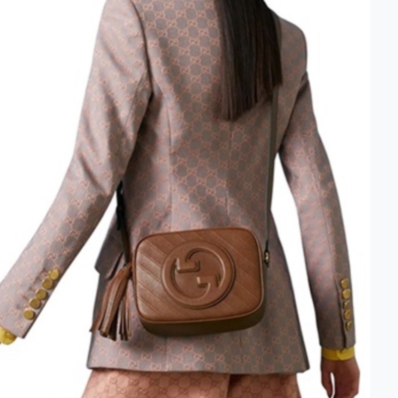 莉亞精品♡Gucci 742360 焦糖牛皮相機斜背包 九新美包-1