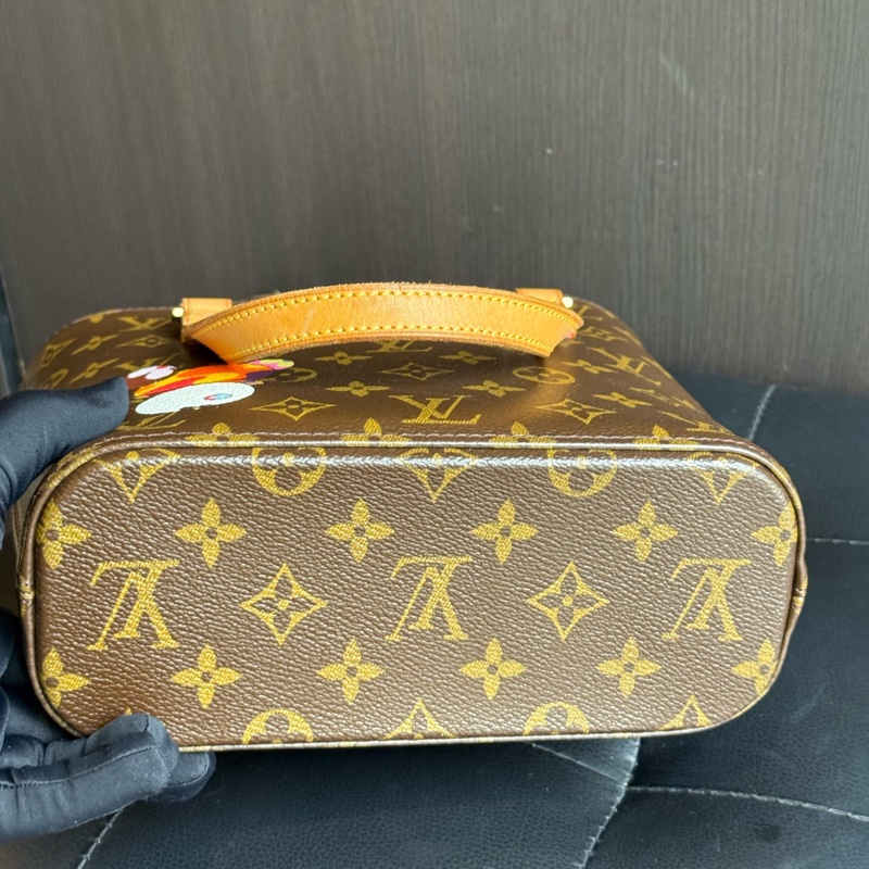 LV 村上隆熊貓薇薇安手提包 老花 04年 尺寸約22*9*21cm。-5