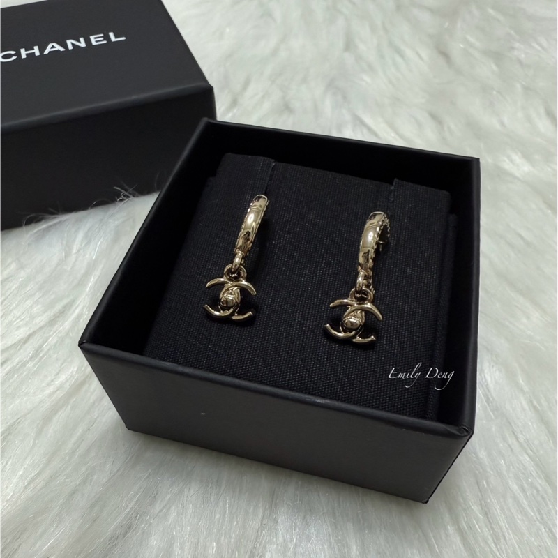Chanel 垂墜書包扣耳環-2