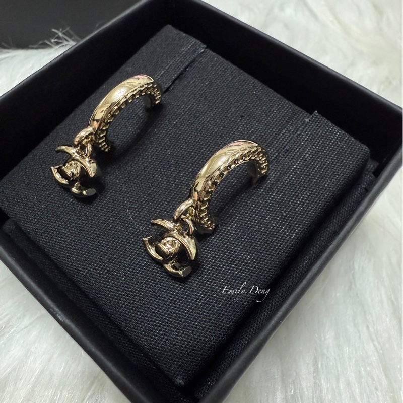 Chanel 垂墜書包扣耳環-3