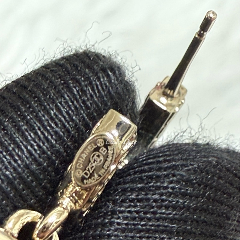 Chanel 垂墜書包扣耳環-15