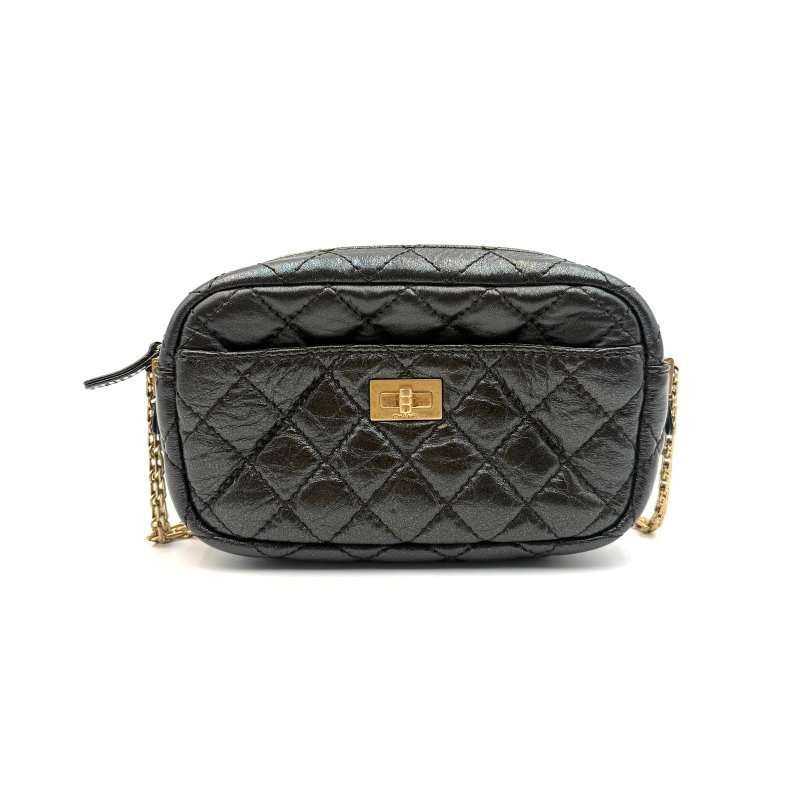 Chanel Reissue 2.55 camera bag 相機包 復古小牛皮 金色金屬-0