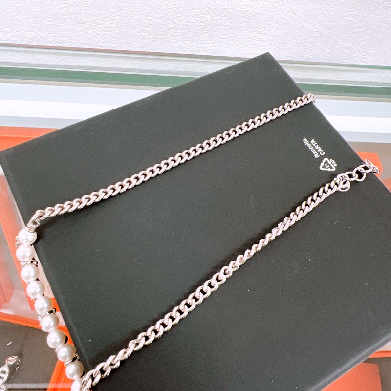 Chanel 23p 珍珠水鑽字母銀色短項鍊 choker-3