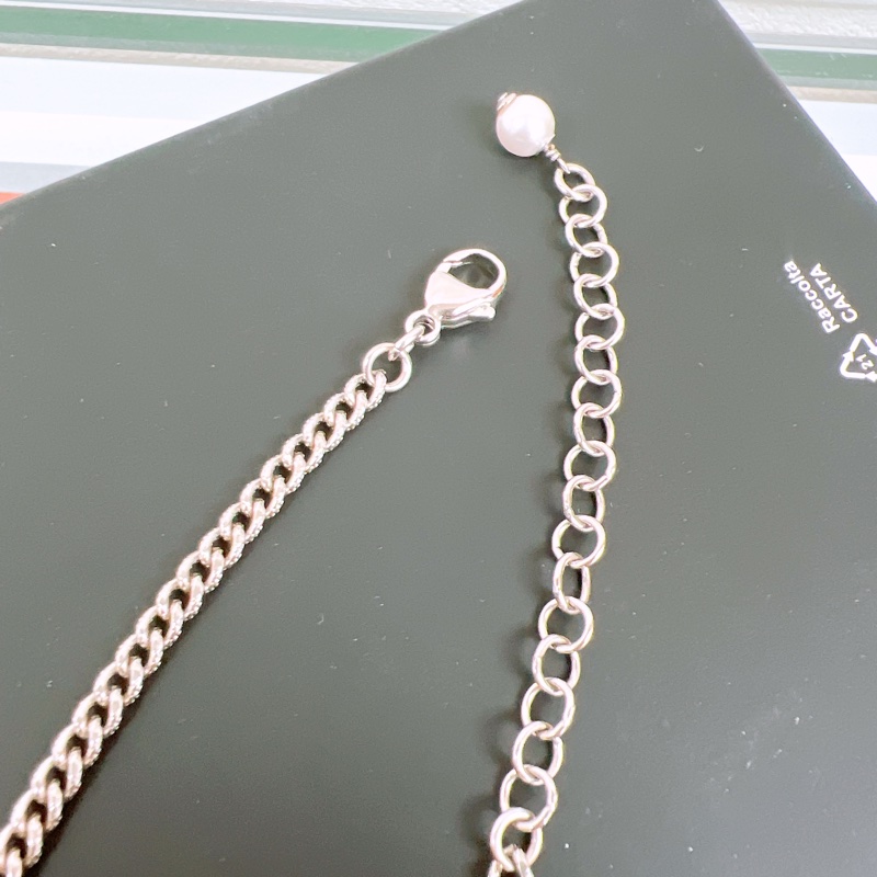 Chanel 23p 珍珠水鑽字母銀色短項鍊 choker-4