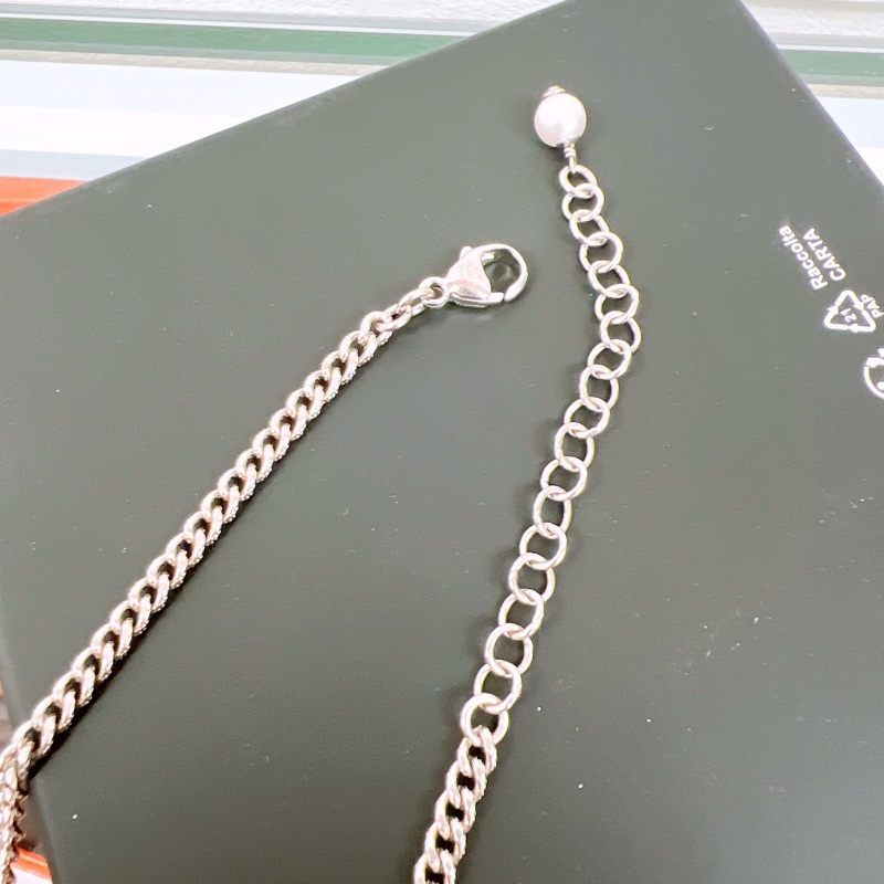 Chanel 23p 珍珠水鑽字母銀色短項鍊 choker-5