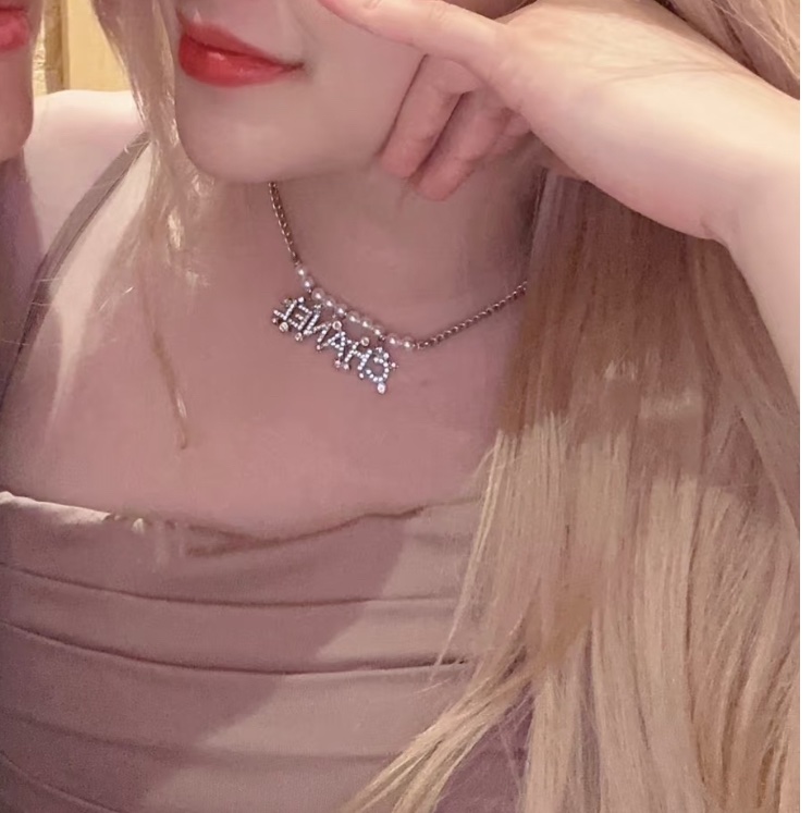Chanel 23p 珍珠水鑽字母銀色短項鍊 choker-7