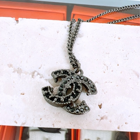Chanel 12c 黑色水鑽項鍊