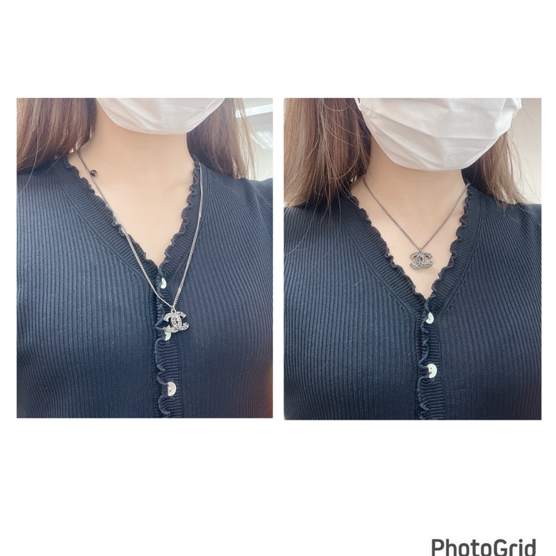 Chanel 12c 黑色水鑽項鍊-7