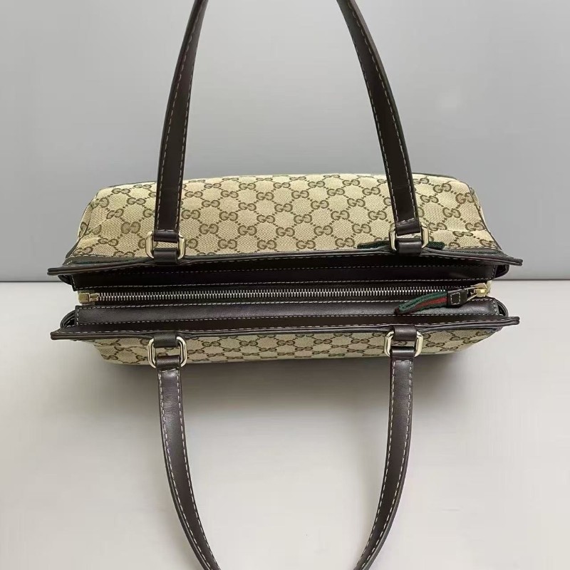 Gucci古馳 老花雙G蝴蝶結拼皮 手提包 肩背包-7