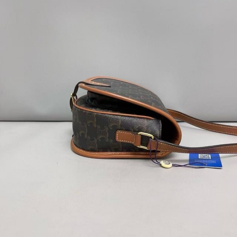 Celine賽琳 老花凱旋門FOLCO馬鞍包 斜背包肩背包 🈶購鉦-5