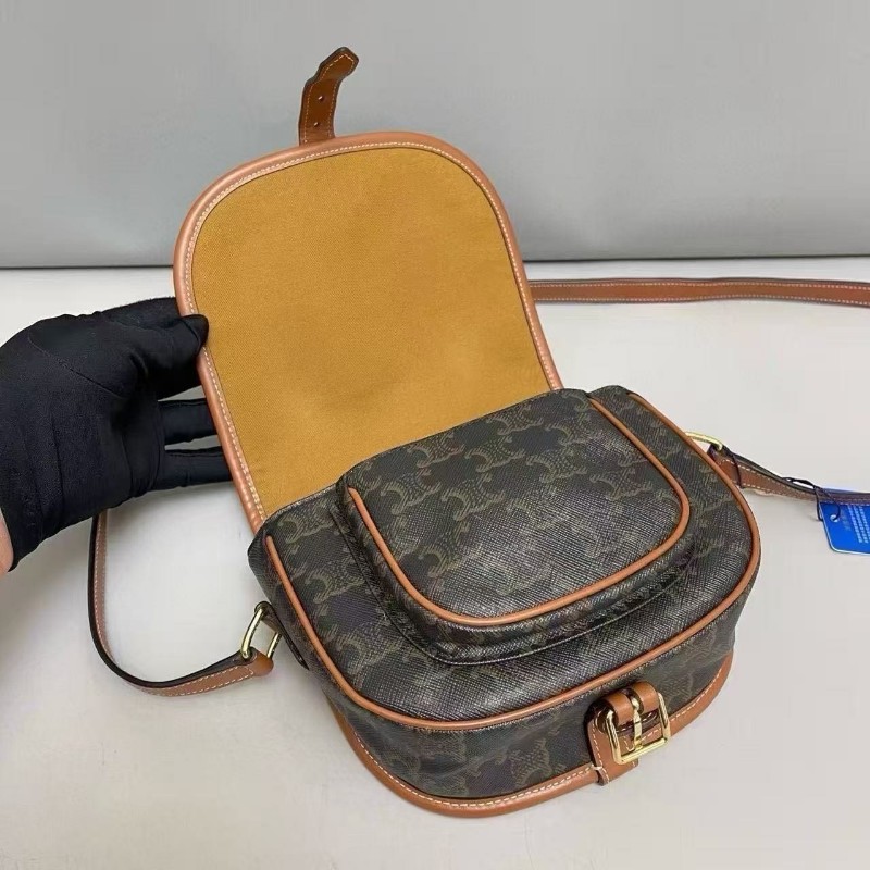 Celine賽琳 老花凱旋門FOLCO馬鞍包 斜背包肩背包 🈶購鉦-7