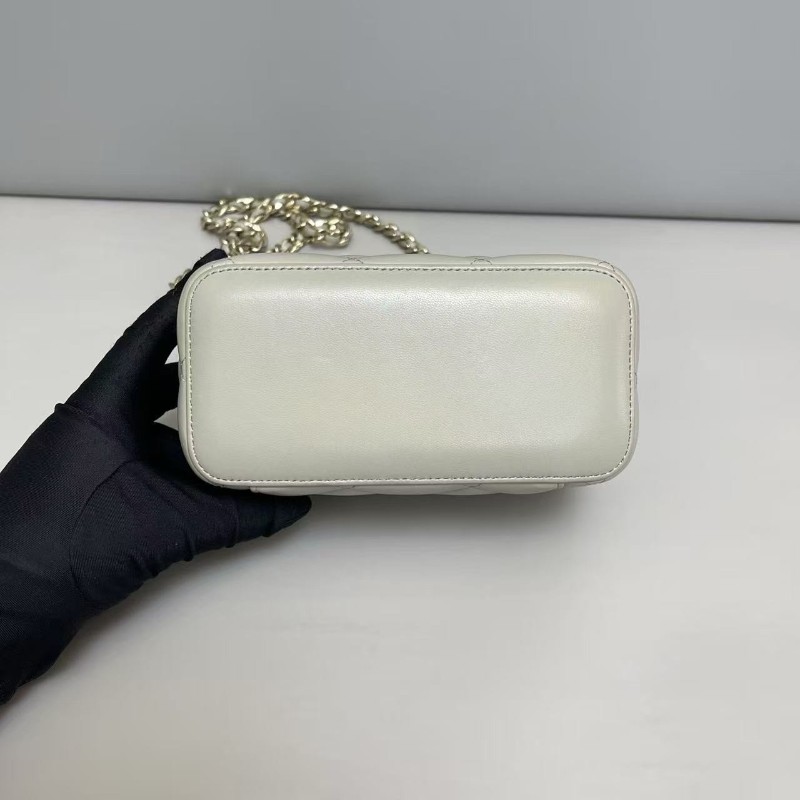 Chanel香奈兒 灰色全皮菱格盒子包 斜背包肩背包 31開-4