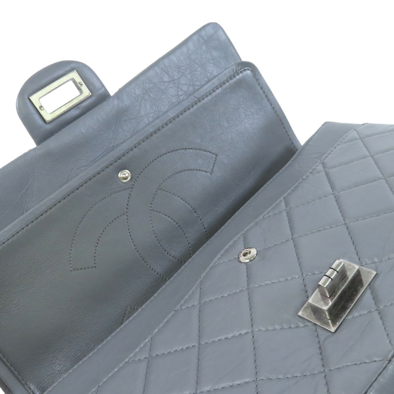 CHANEL 牛皮皮革2.55銀扣鏈帶肩背袋-15