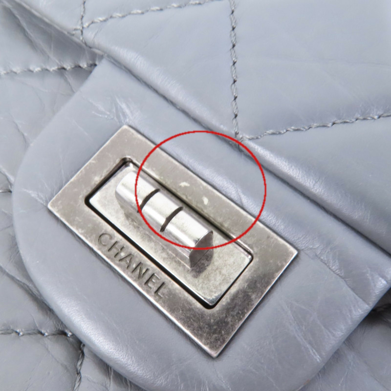 CHANEL 牛皮皮革2.55銀扣鏈帶肩背袋-16