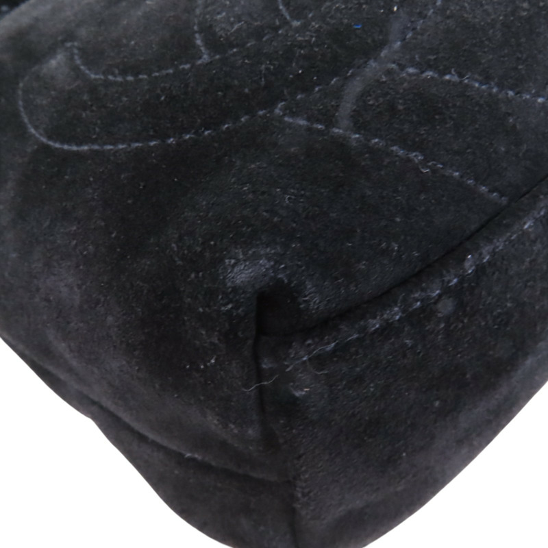 CHANEL 麂皮皮革Vintage Chain Shoulder Bag銀扣鏈帶肩背袋-12