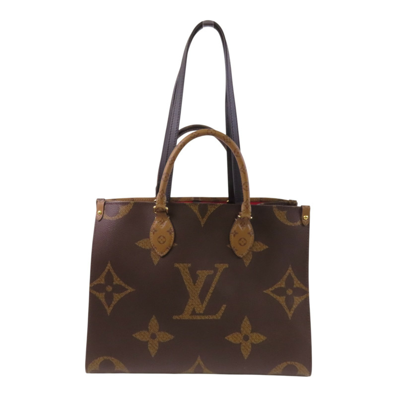 LOUIS VUITTON Monogram/Monogram Reverse On The Go MM金扣手挽肩背兩用袋-0