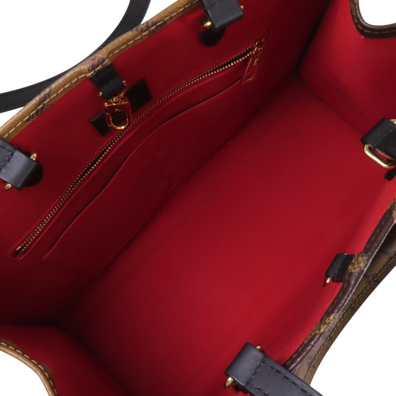 LOUIS VUITTON Monogram/Monogram Reverse On The Go MM金扣手挽肩背兩用袋-4